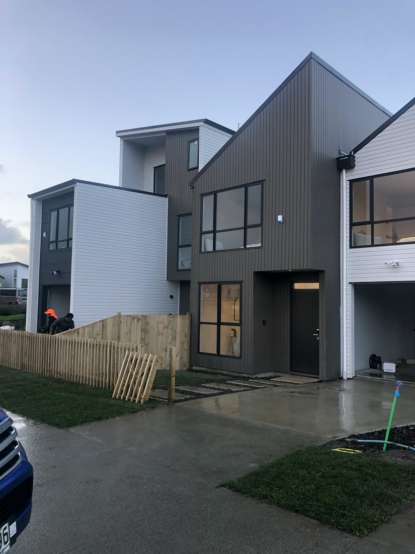 Townhouse front fence, driveway and landscape finish